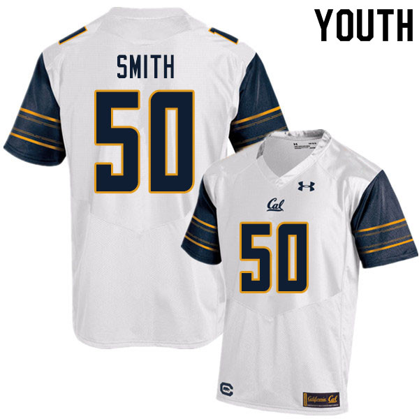 Youth #50 Kyle Smith Cal Bears UA College Football Jerseys Sale-White